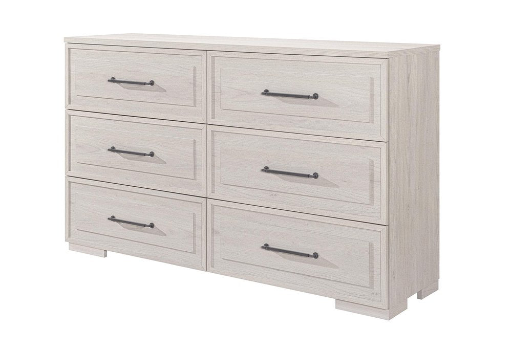 64" Beige Wood Six Drawer Double Dresser