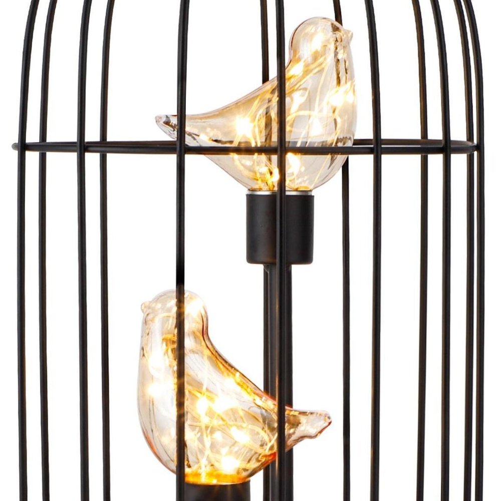 12" Black Novelty Animals Desk Lamp With Cage Shade