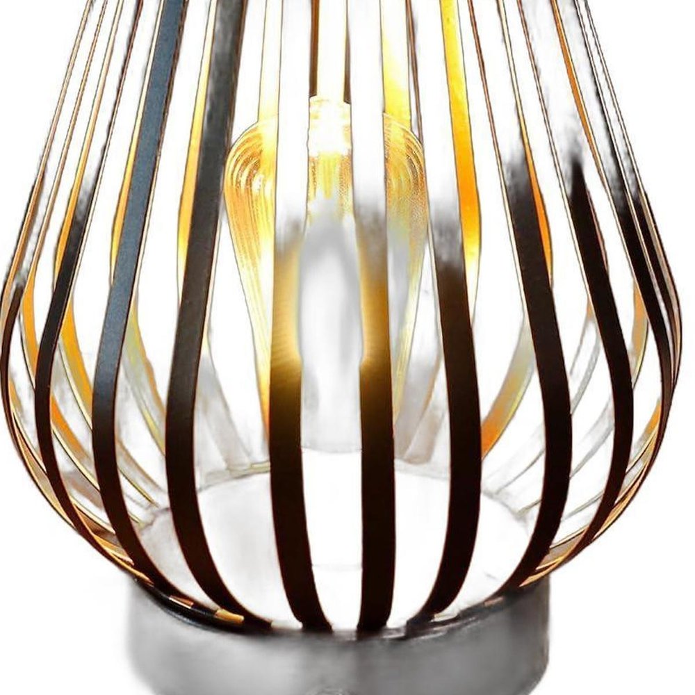 9" Brown Novelty USB Desk Lamp With Cage Shade