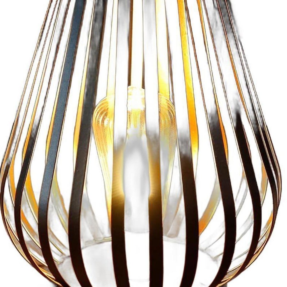 9" Brown Novelty USB Desk Lamp With Cage Shade