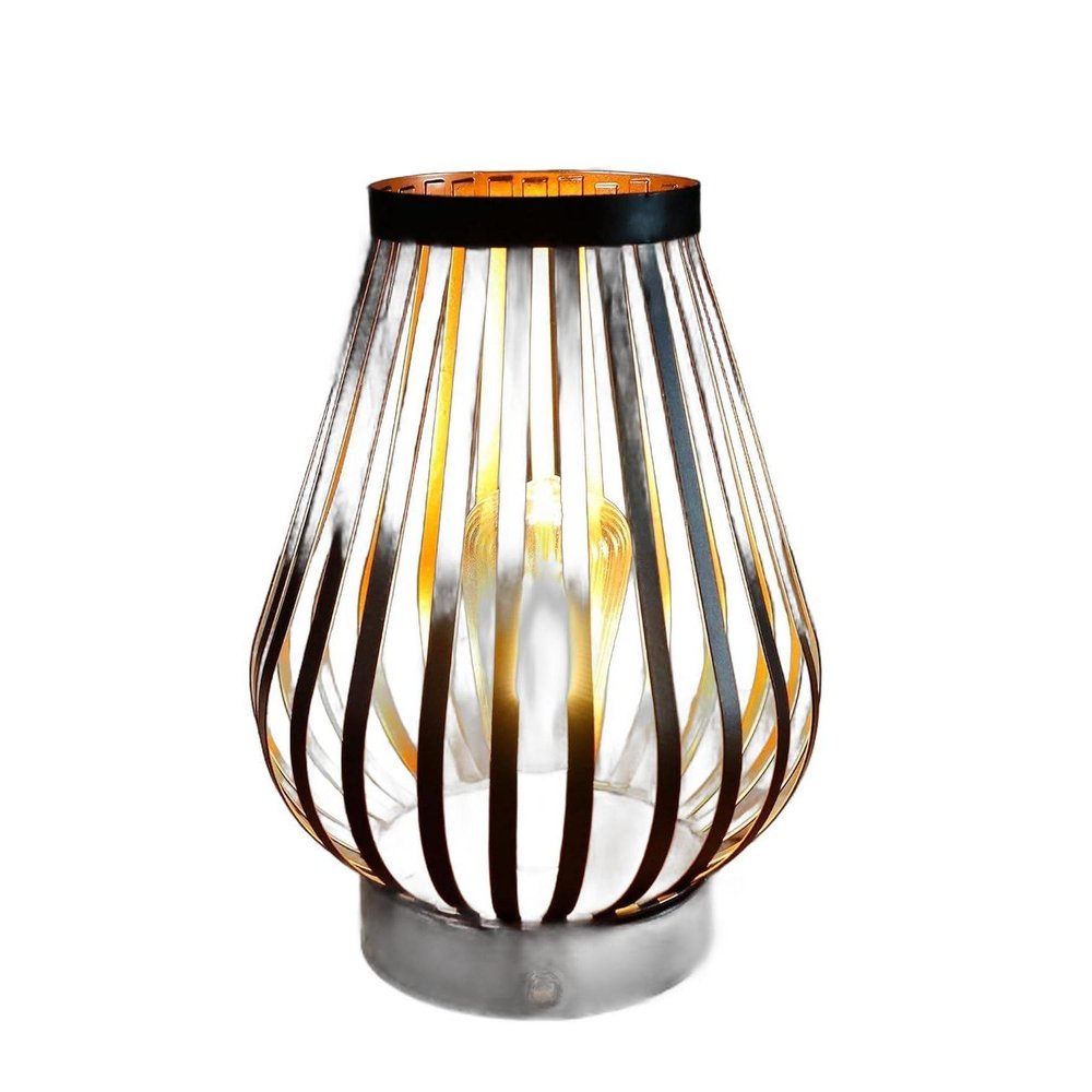 9" Brown Novelty USB Desk Lamp With Cage Shade