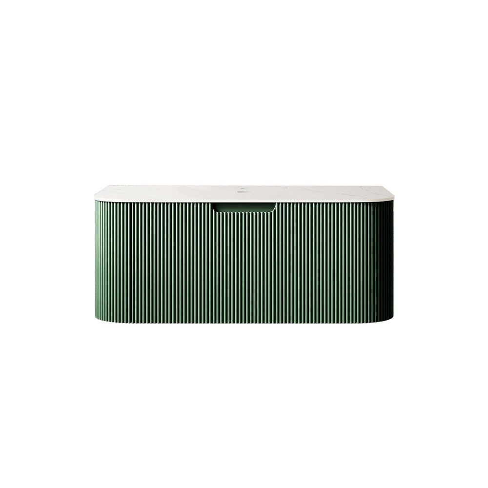 36" Green Wood Floating Bathroom Vanity