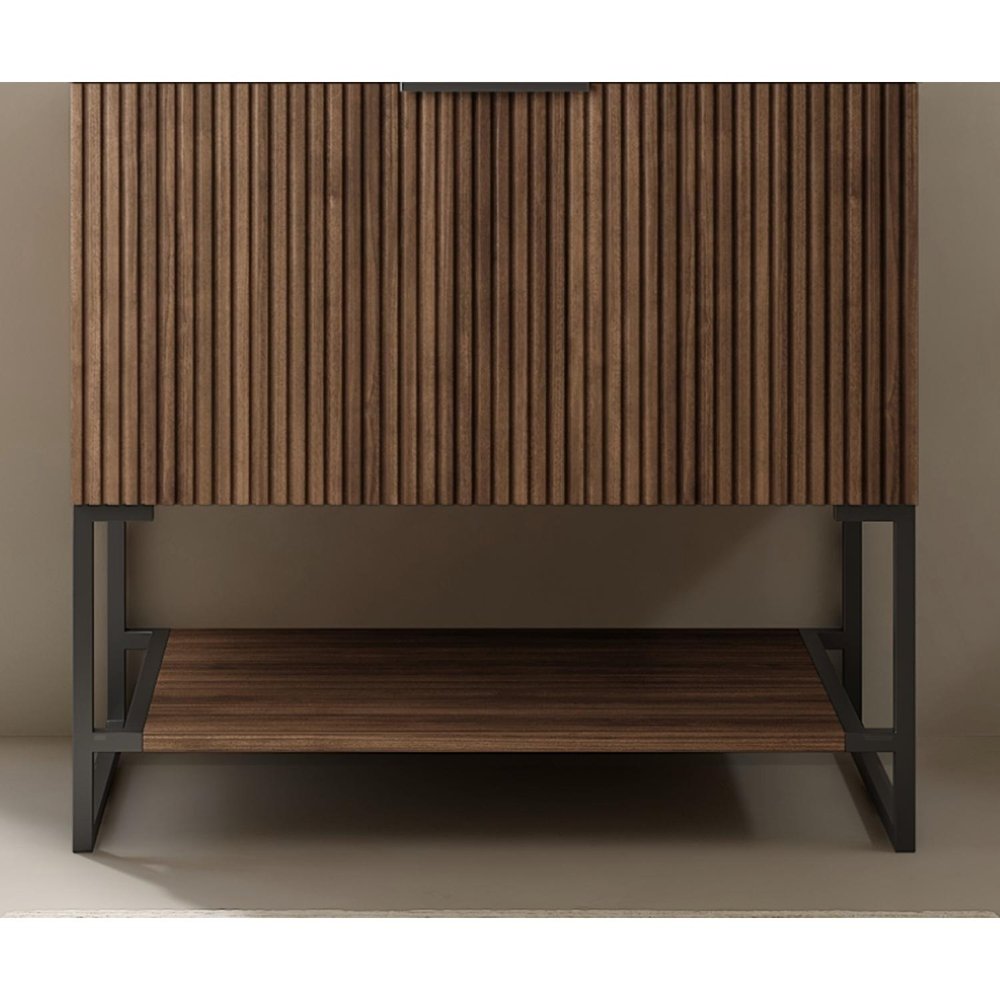 30" Brown Wood Freestanding Bathroom Vanity