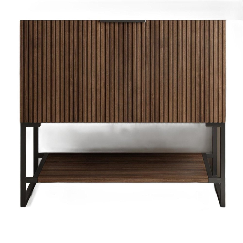 30" Brown Wood Freestanding Bathroom Vanity