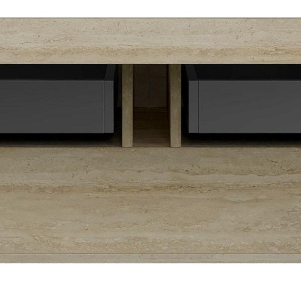 48" Brown Wood Floating Bathroom Vanity And Two Drawers