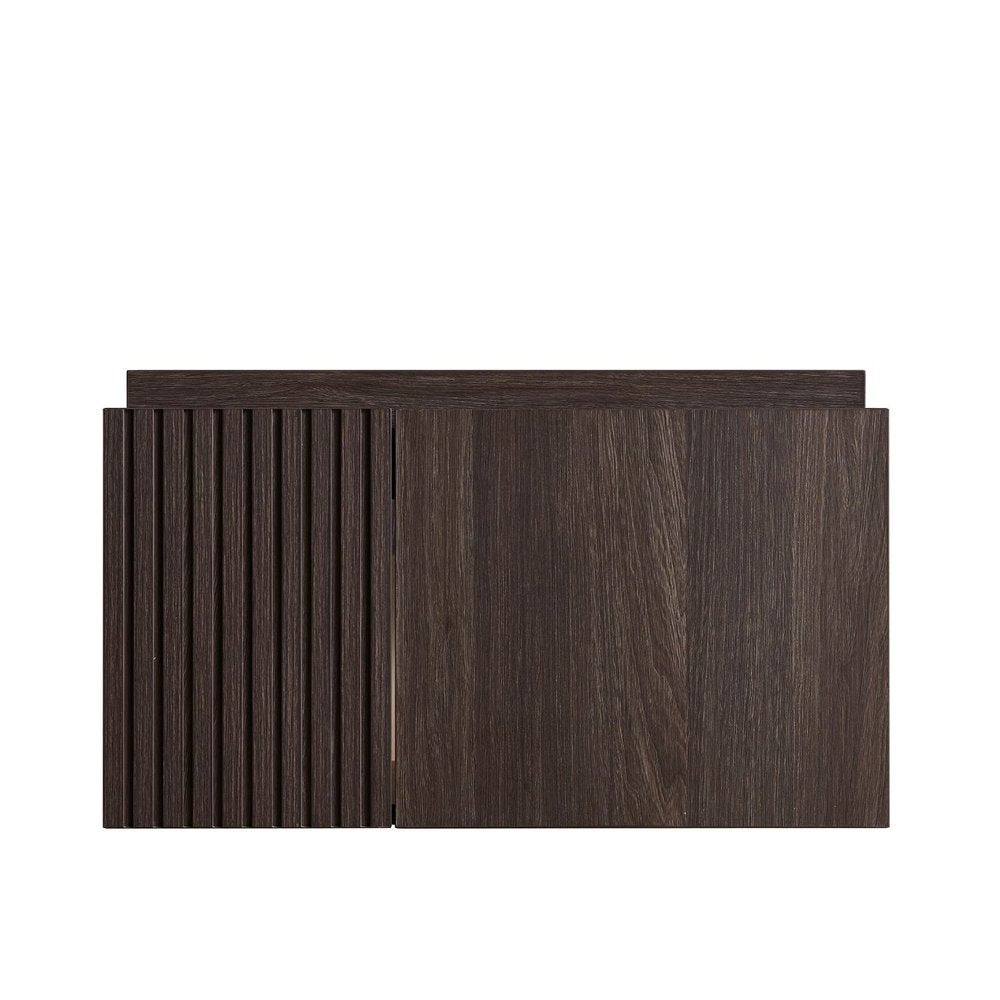 24" Brown Wood Floating Double Door Bathroom Vanity