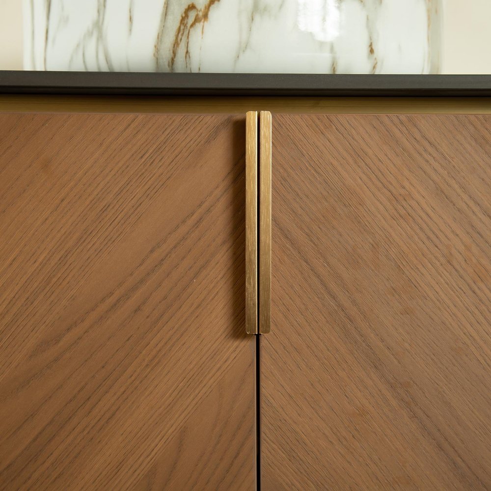 60" Brown Wood Floating Four Door Bathroom Vanity