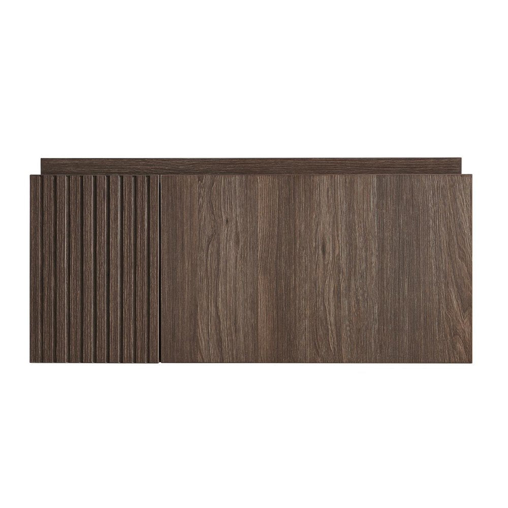 30" Brown Wood Floating Single Door Bathroom Vanity
