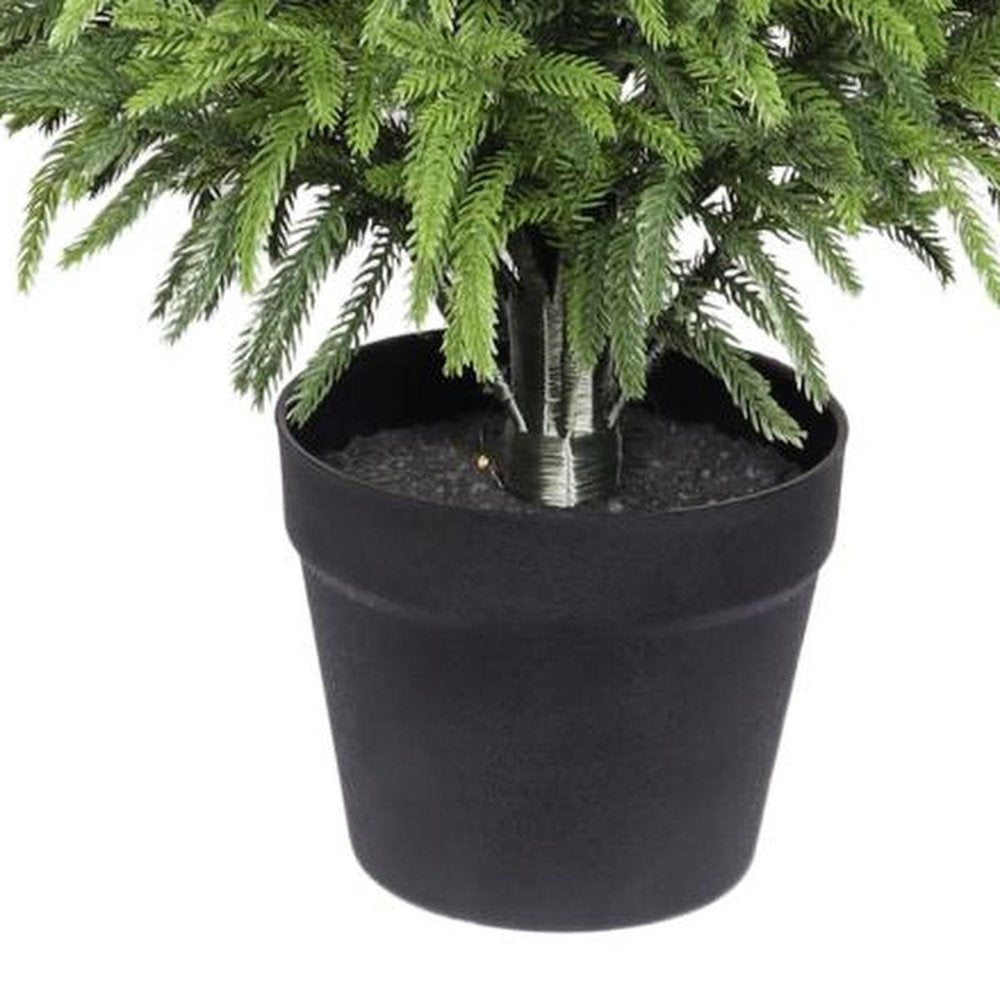 60" Green Artificial Pine Tree In Round Black Pot