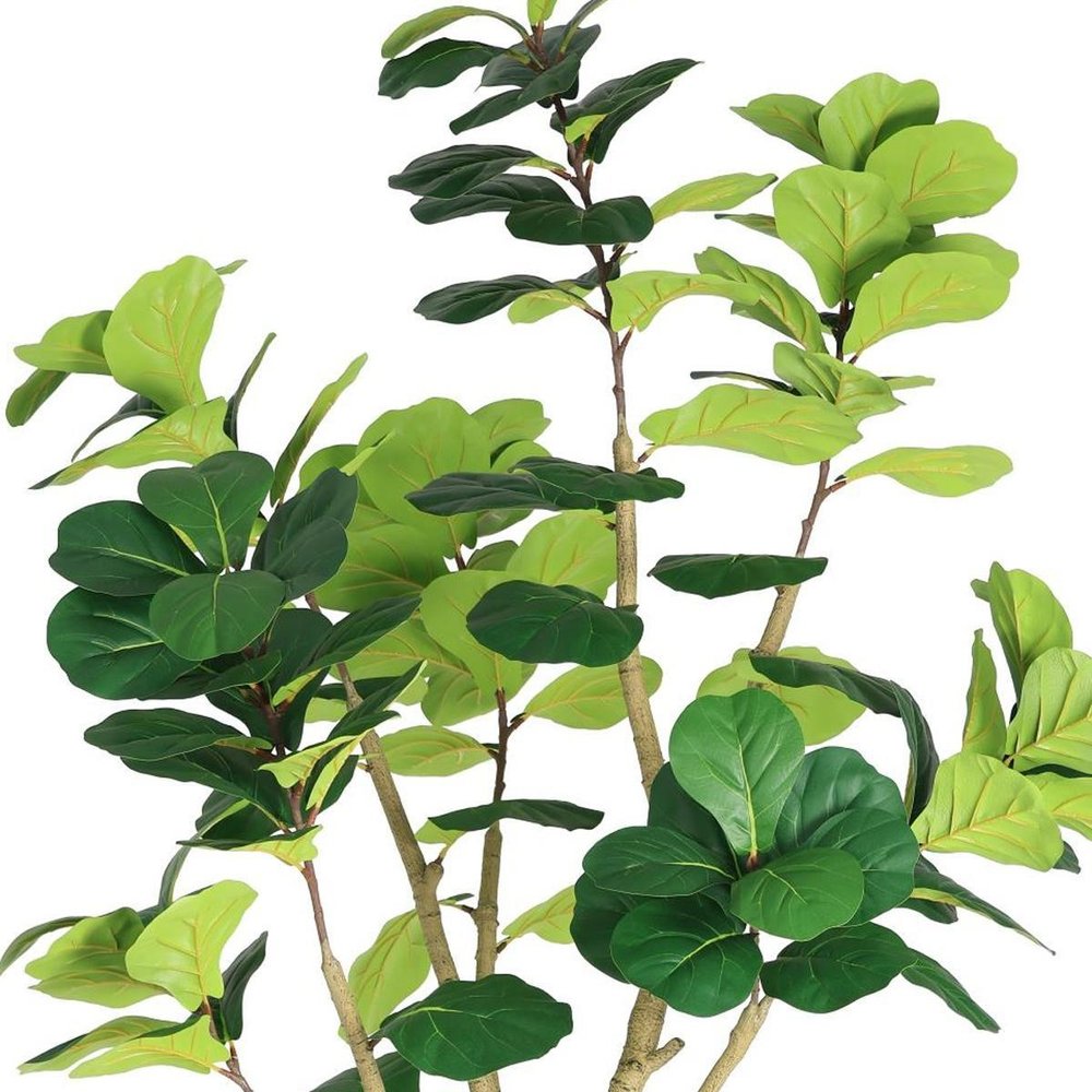 84" Green Artificial Fiddle Leaf Tree In Round Black Pot
