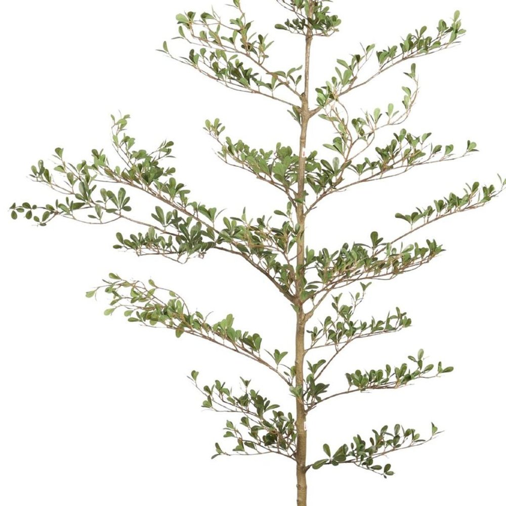 84" Green Artificial Olive Tree In Round Black Pot