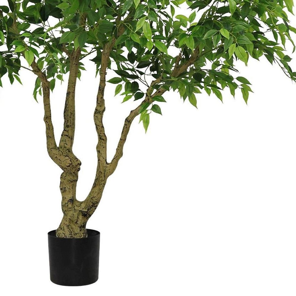 84" Green Artificial Ficus Tree In Round Black Pot