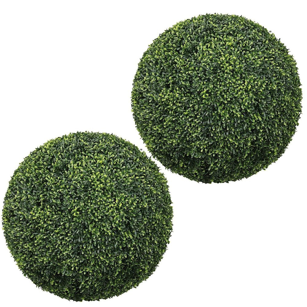 Set of Two 22" Green Artificial Boxwood Tree