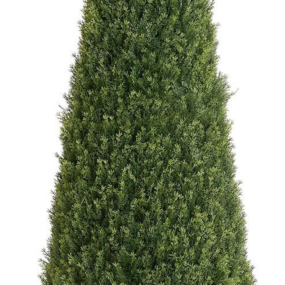 72" Green Artificial Cedar Tree In Round Black Planter