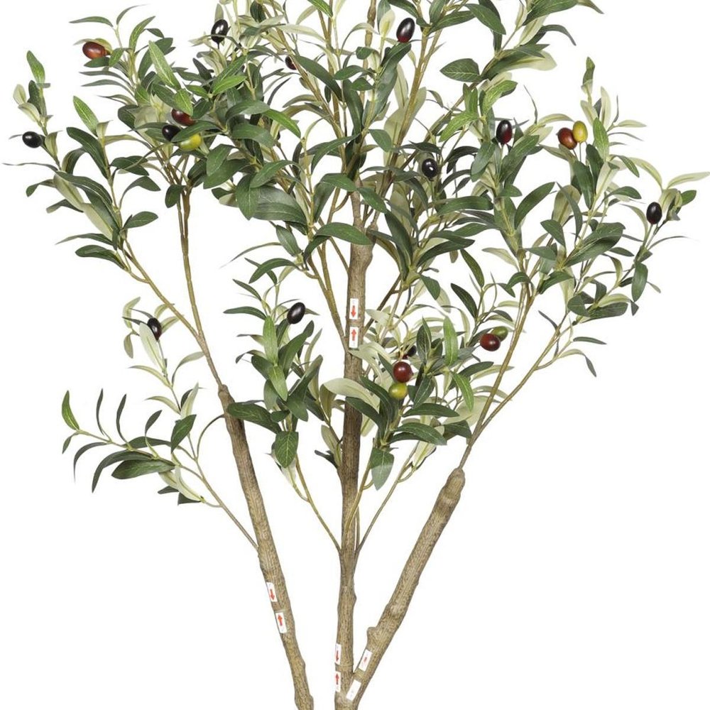 60" Green Artificial Olive Tree In Round Black Pot