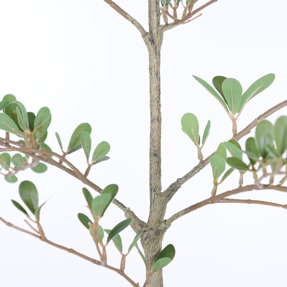 72" Green Artificial Olive Tree In Round Black Pot