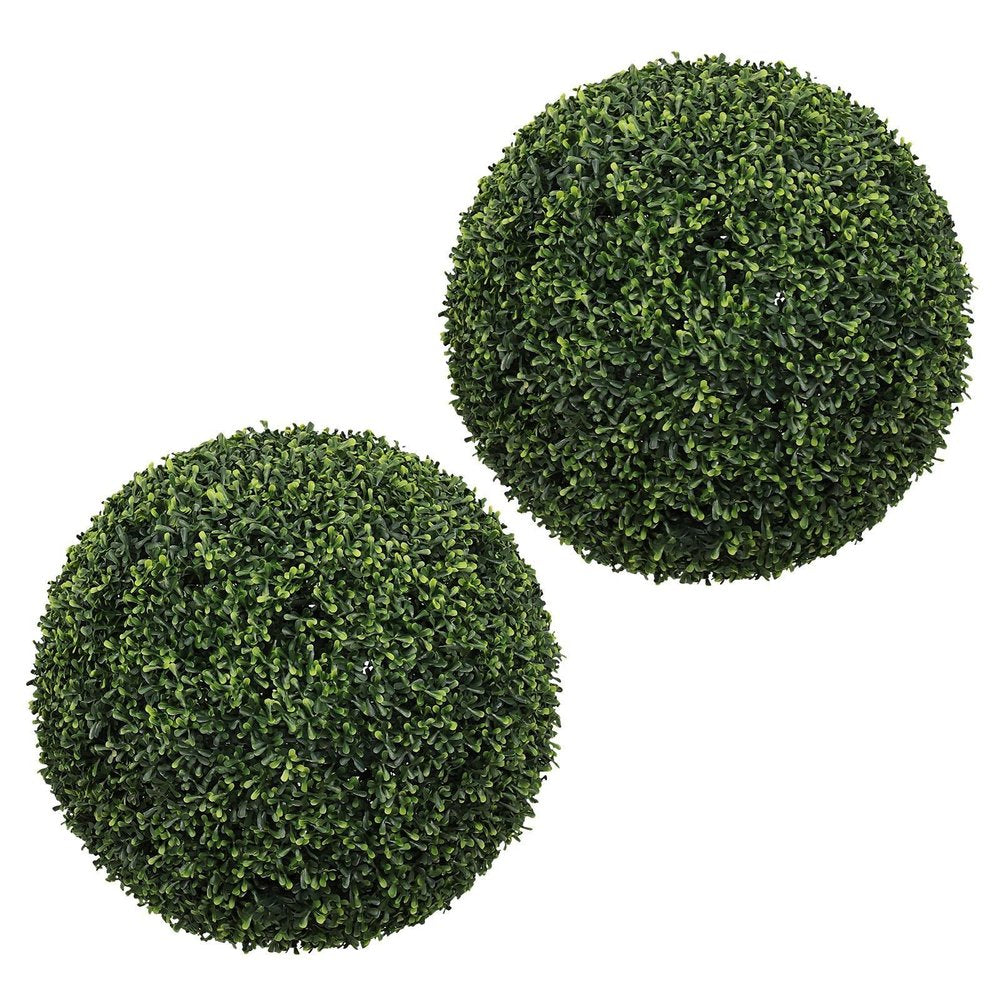 Set of Two 19" Green Artificial Boxwood Tree