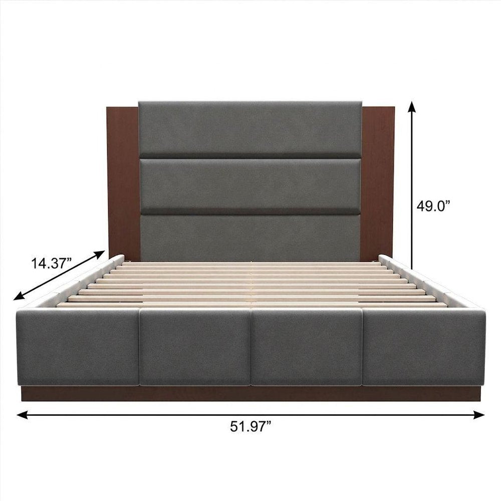 Natural Solid Wood Queen Bed Frame