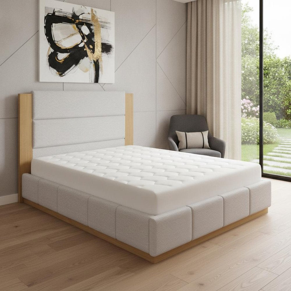 Natural Solid Wood Queen Bed Frame