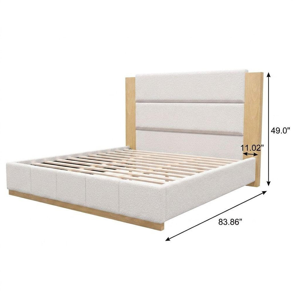 Natural Solid Wood Queen Bed Frame
