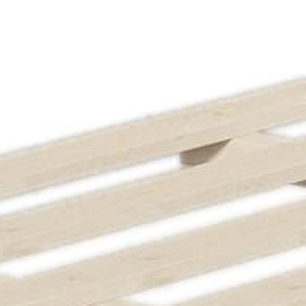 Natural Inlaid Panels Solid Wood King Bed Frame