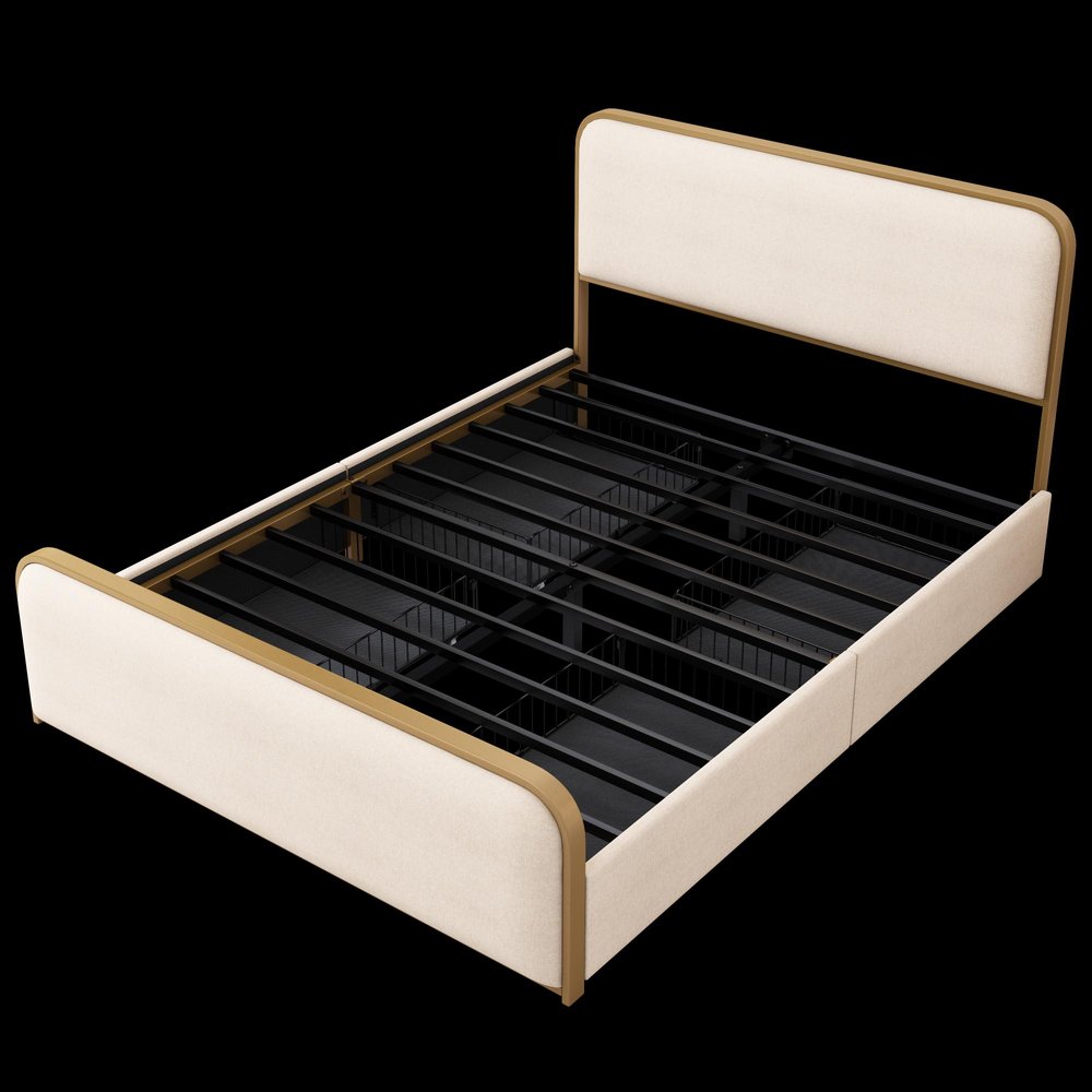 Natural Metal Queen Bed Frame