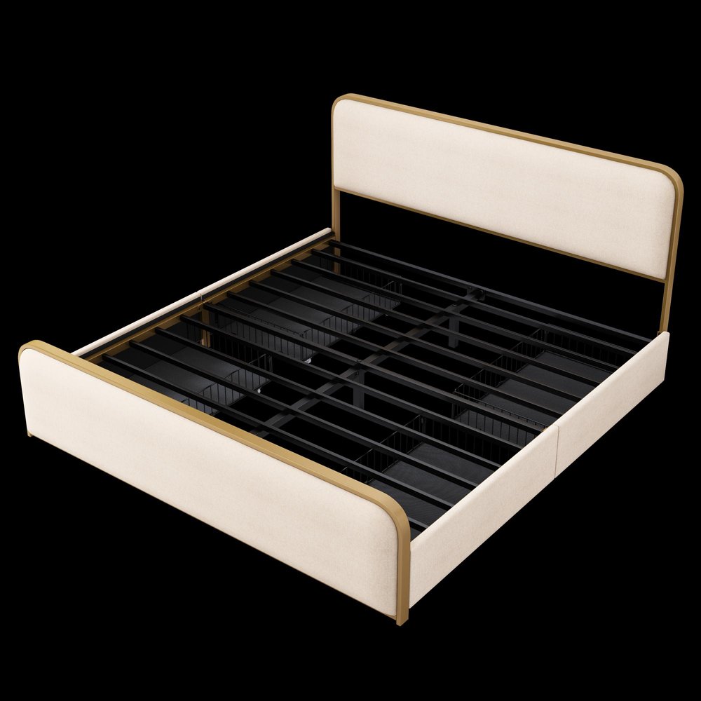 Natural Metal Queen Bed Frame