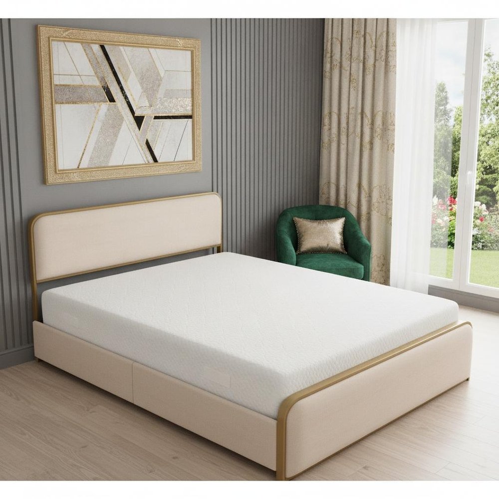 Natural Metal Queen Bed Frame
