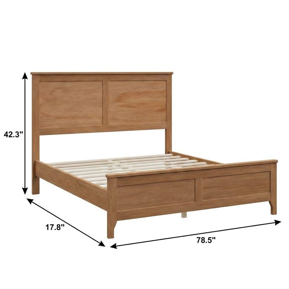 Natural Solid Wood Full Bed Frame