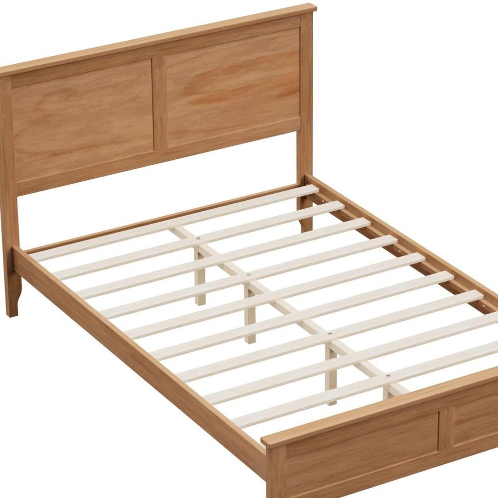 Natural Solid Wood Full Bed Frame