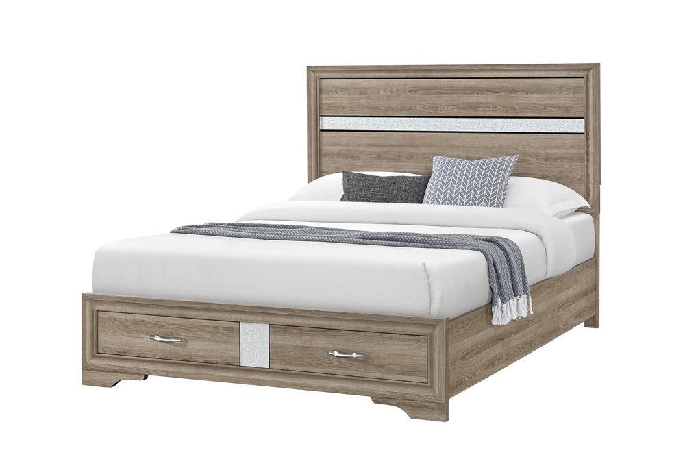 Brown And Natural Wood Full Bed Frame