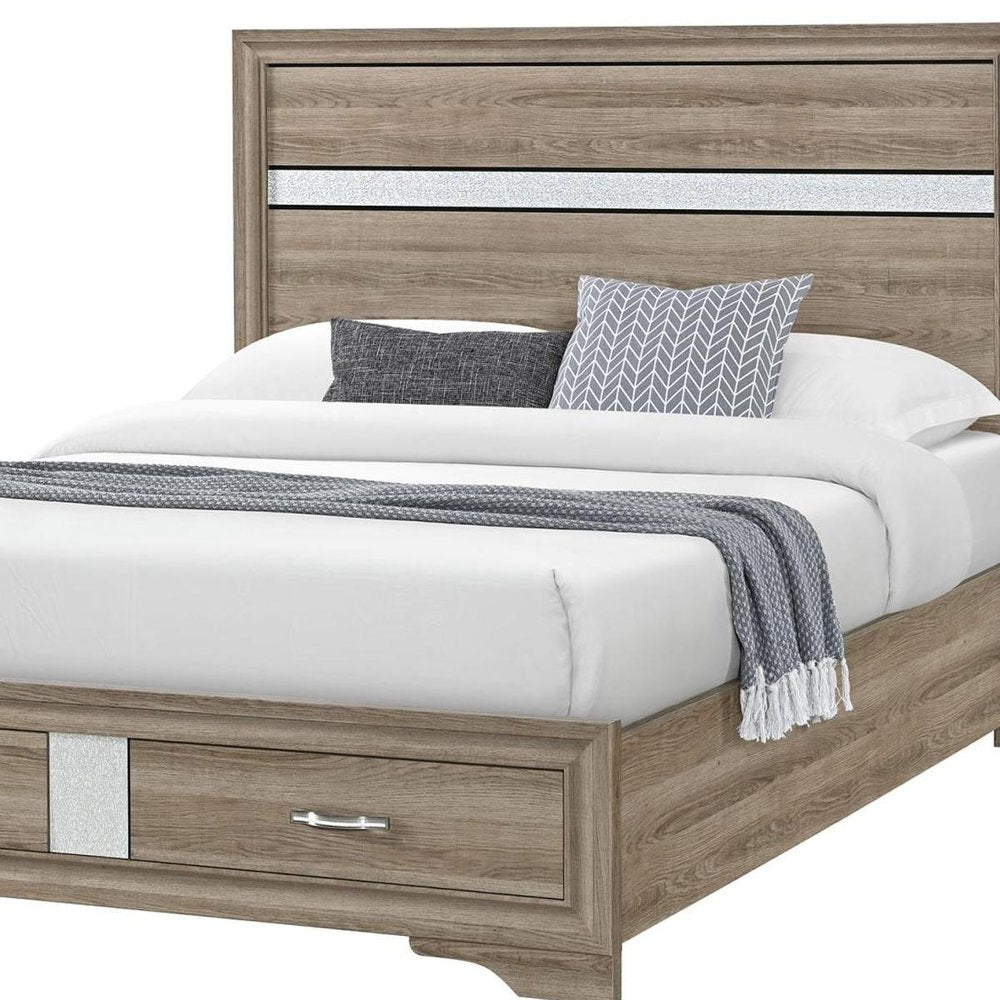 Brown And Natural Wood Full Bed Frame