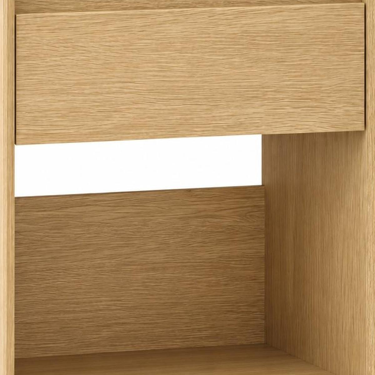 24" Oak Wood One Drawer Nightstand