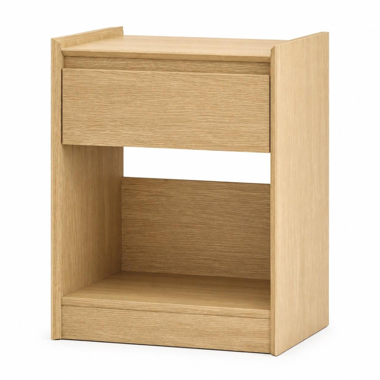 24" Oak Wood One Drawer Nightstand