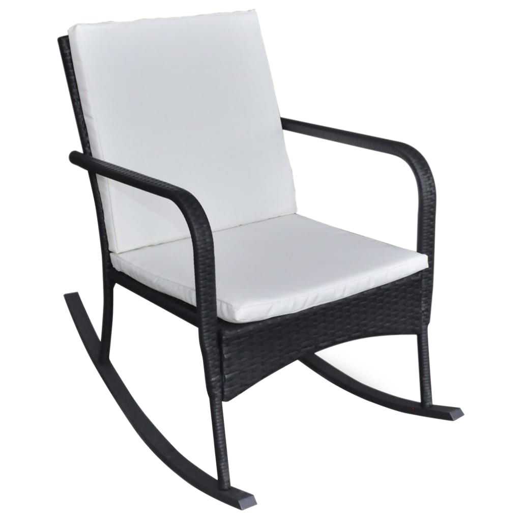 vidaXL Outdoor Rocking Chair Brown Poly Rattan-10