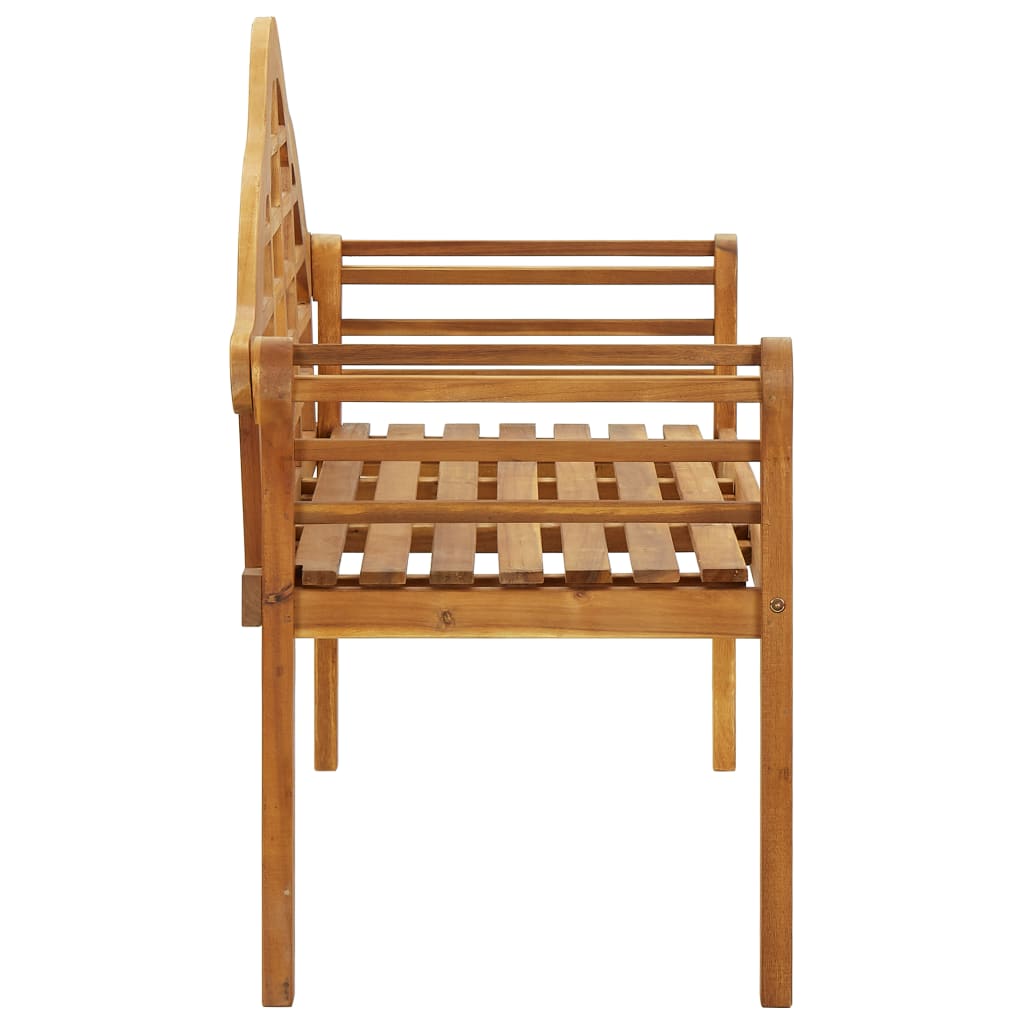 vidaXL Patio Queen Bench Wooden Outdoor Bench with Armrests Solid Wood Acacia-3