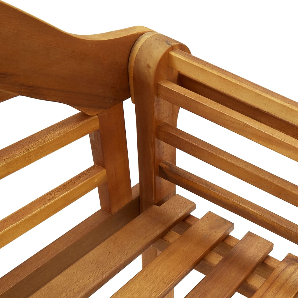 vidaXL Patio Queen Bench Wooden Outdoor Bench with Armrests Solid Wood Acacia-5