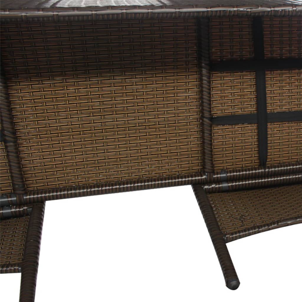 vidaXL 2-Seater Patio Sofa Outdoor Bistro Set Sofa with Tea Table Poly Rattan-9