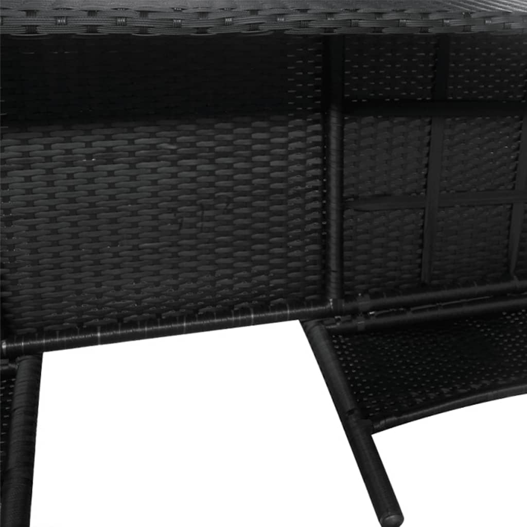 vidaXL 2-Seater Patio Sofa Outdoor Bistro Set Sofa with Tea Table Poly Rattan-11