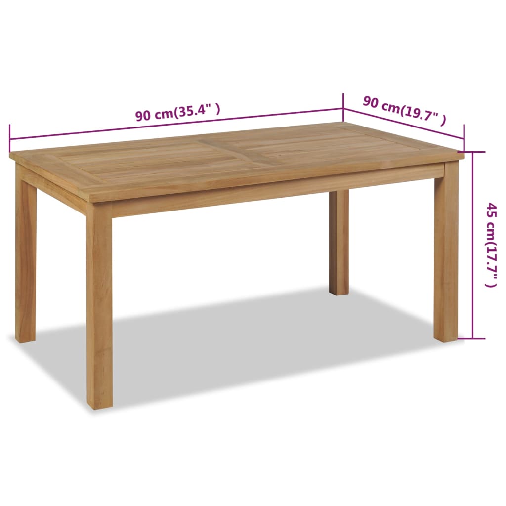 vidaXL Coffee Table Teak 35.4"x19.7"x17.7"-4