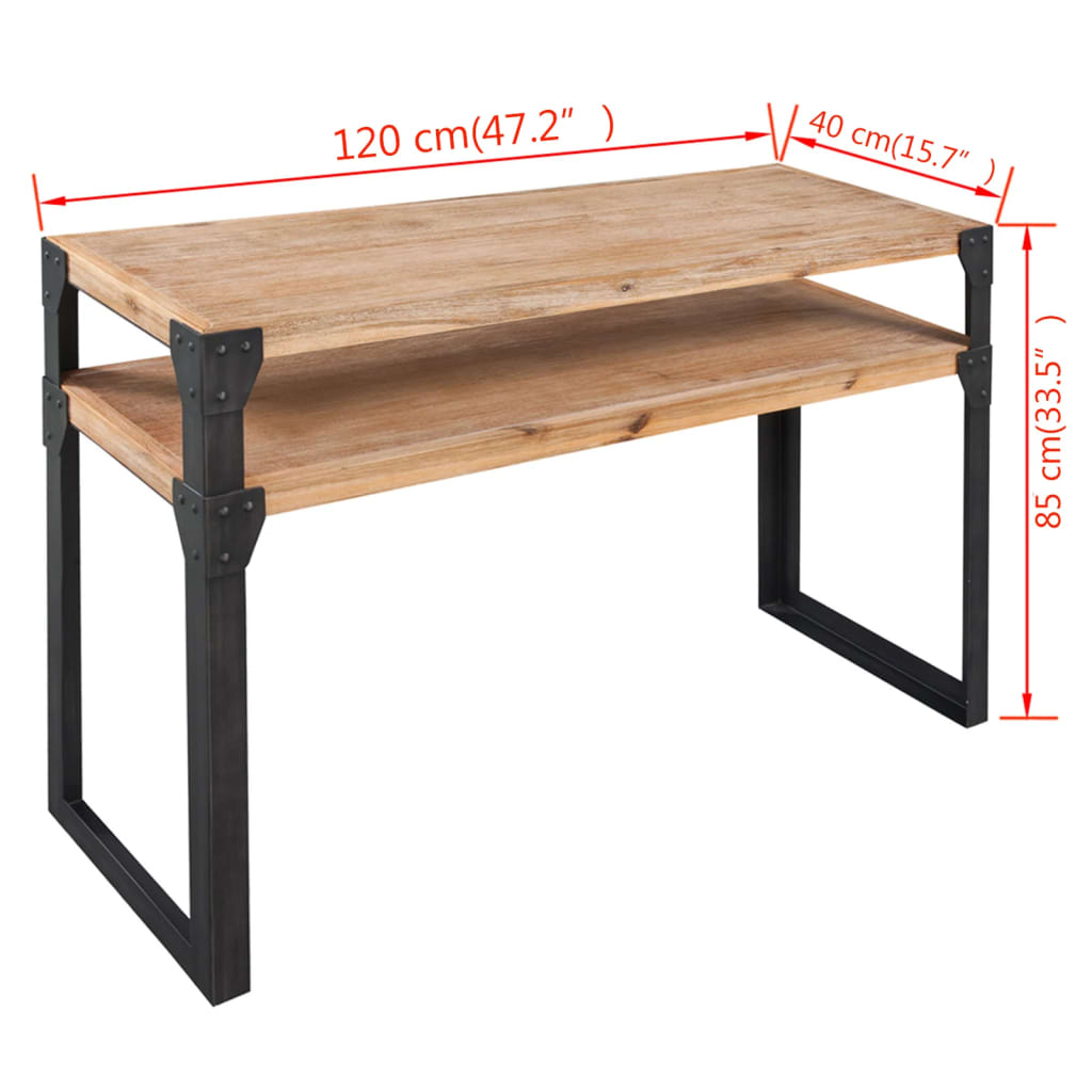 vidaXL Console Table Solid Acacia Wood 47.2"x15.7"x33.5"-3