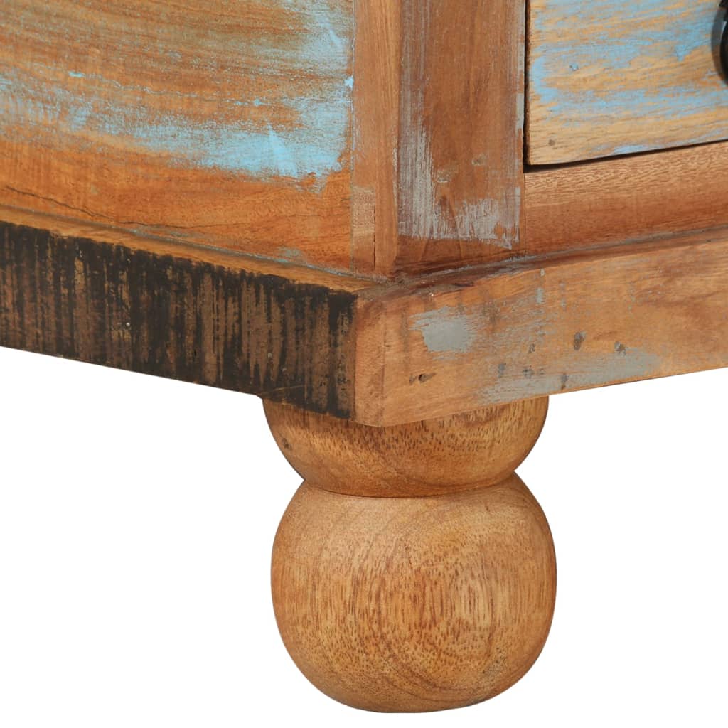 vidaXL Coffee Table with Wheels Side End Table with Drawer Solid Wood Mango-20