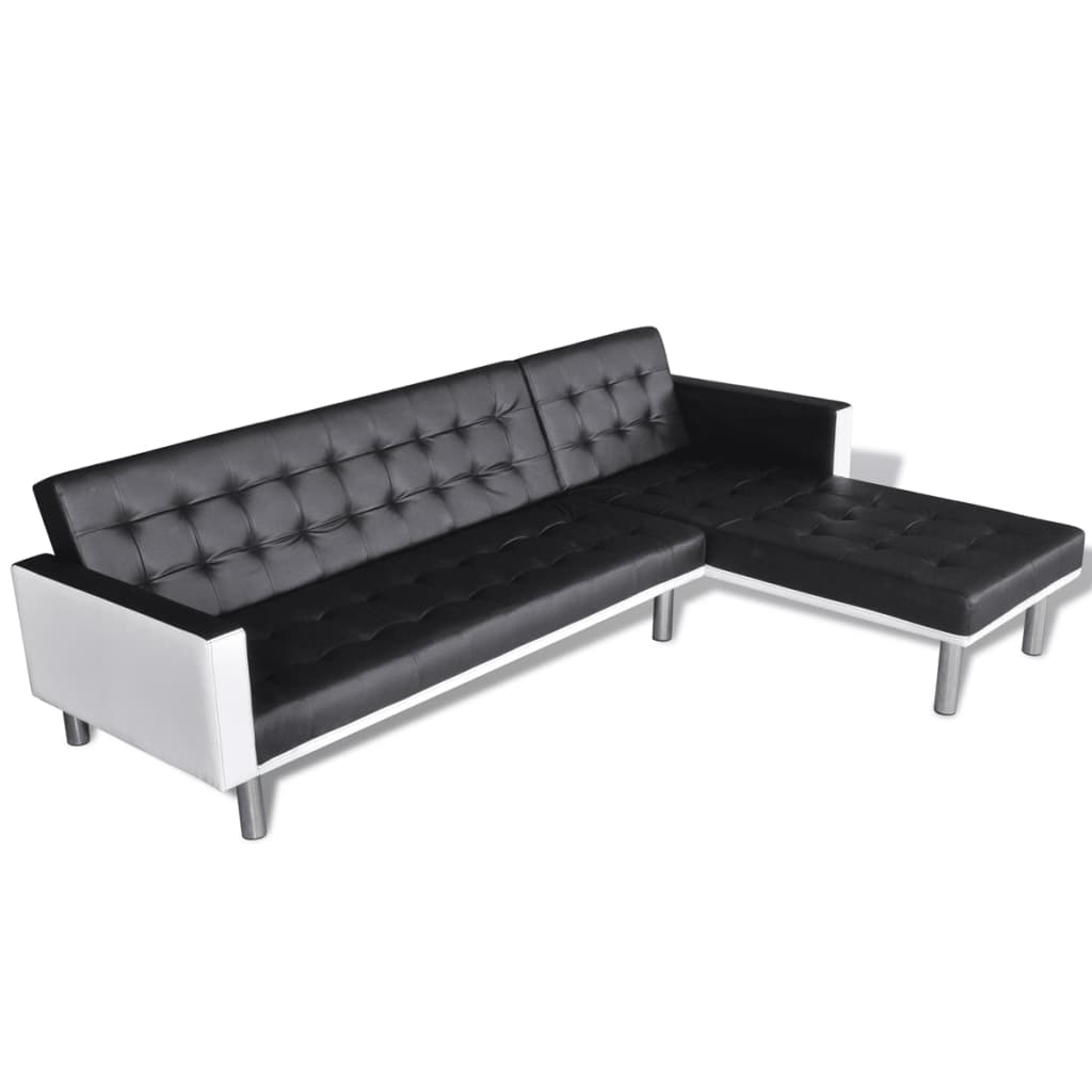 vidaXL Sofa Bed Sleeper Sectional Sofa Bed L Shaped Couch Artificial Leather-2