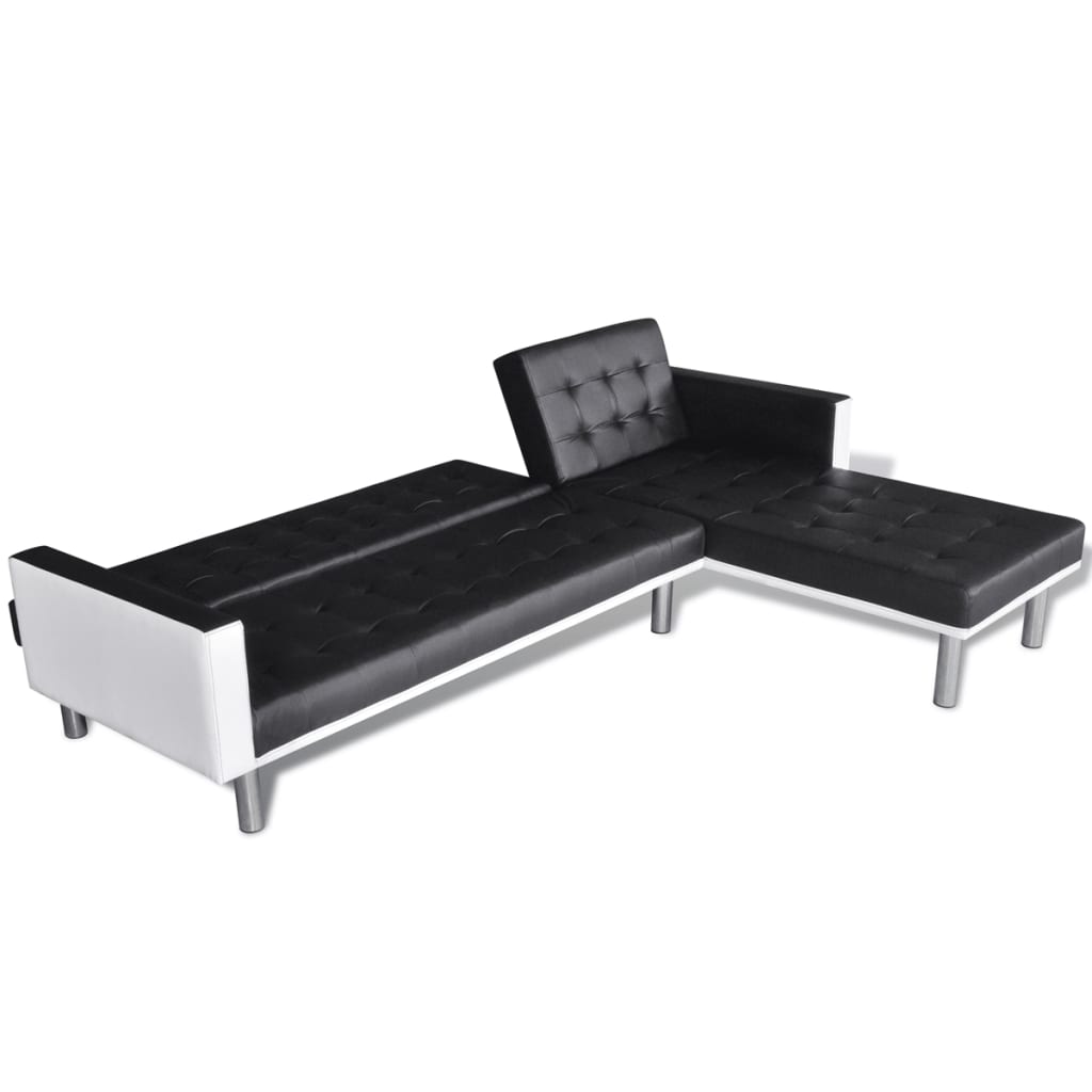 vidaXL Sofa Bed Sleeper Sectional Sofa Bed L Shaped Couch Artificial Leather-8