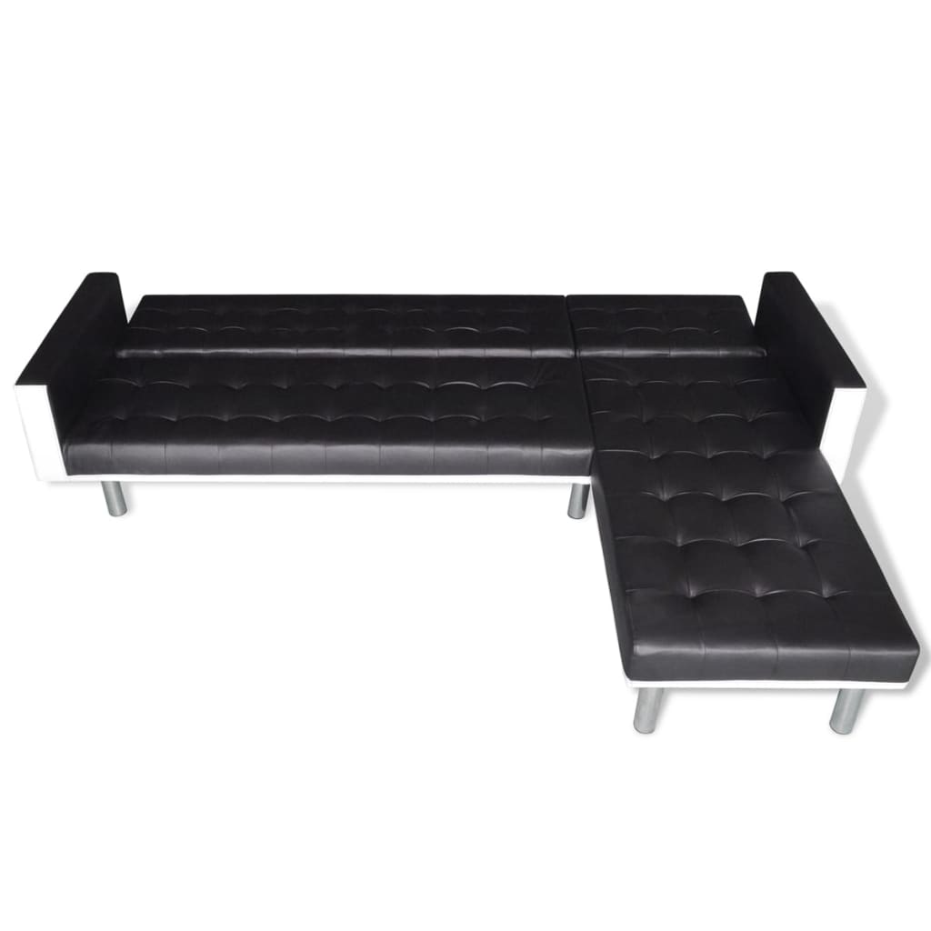 vidaXL Sofa Bed Sleeper Sectional Sofa Bed L Shaped Couch Artificial Leather-12