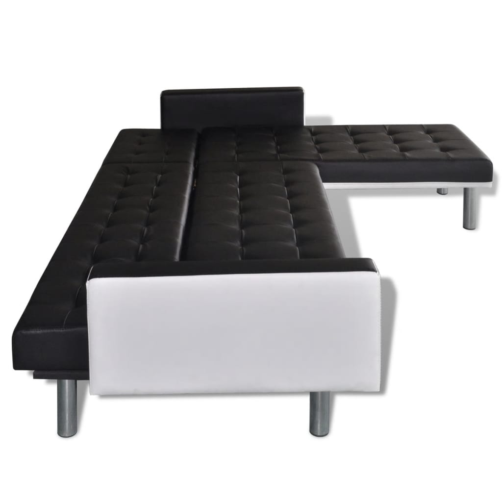 vidaXL Sofa Bed Sleeper Sectional Sofa Bed L Shaped Couch Artificial Leather-14