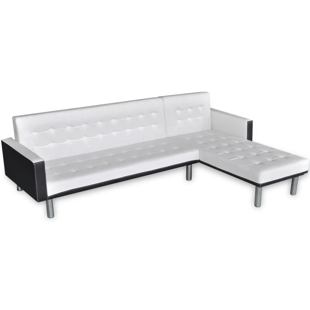 vidaXL Sofa Bed Sleeper Sectional Sofa Bed L Shaped Couch Artificial Leather-1