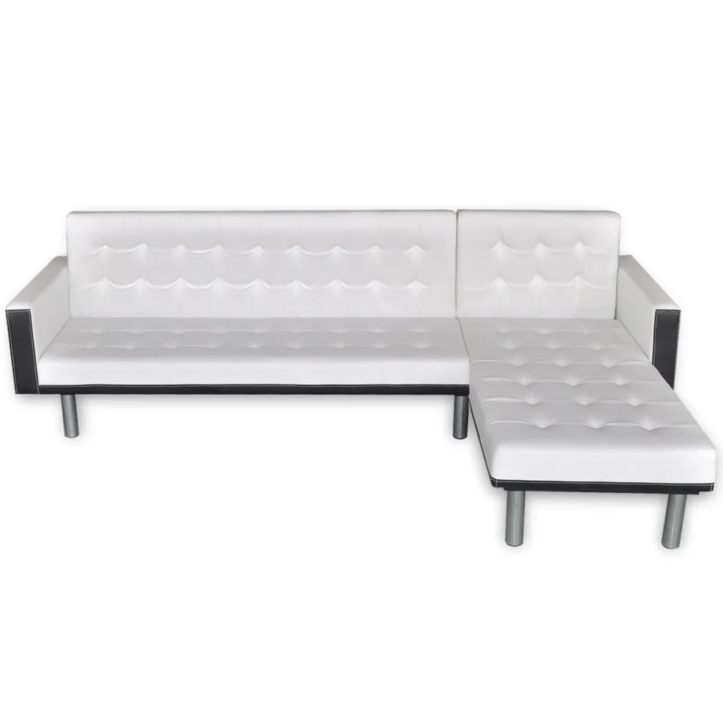 vidaXL Sofa Bed Sleeper Sectional Sofa Bed L Shaped Couch Artificial Leather-3