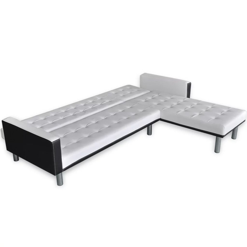 vidaXL Sofa Bed Sleeper Sectional Sofa Bed L Shaped Couch Artificial Leather-7