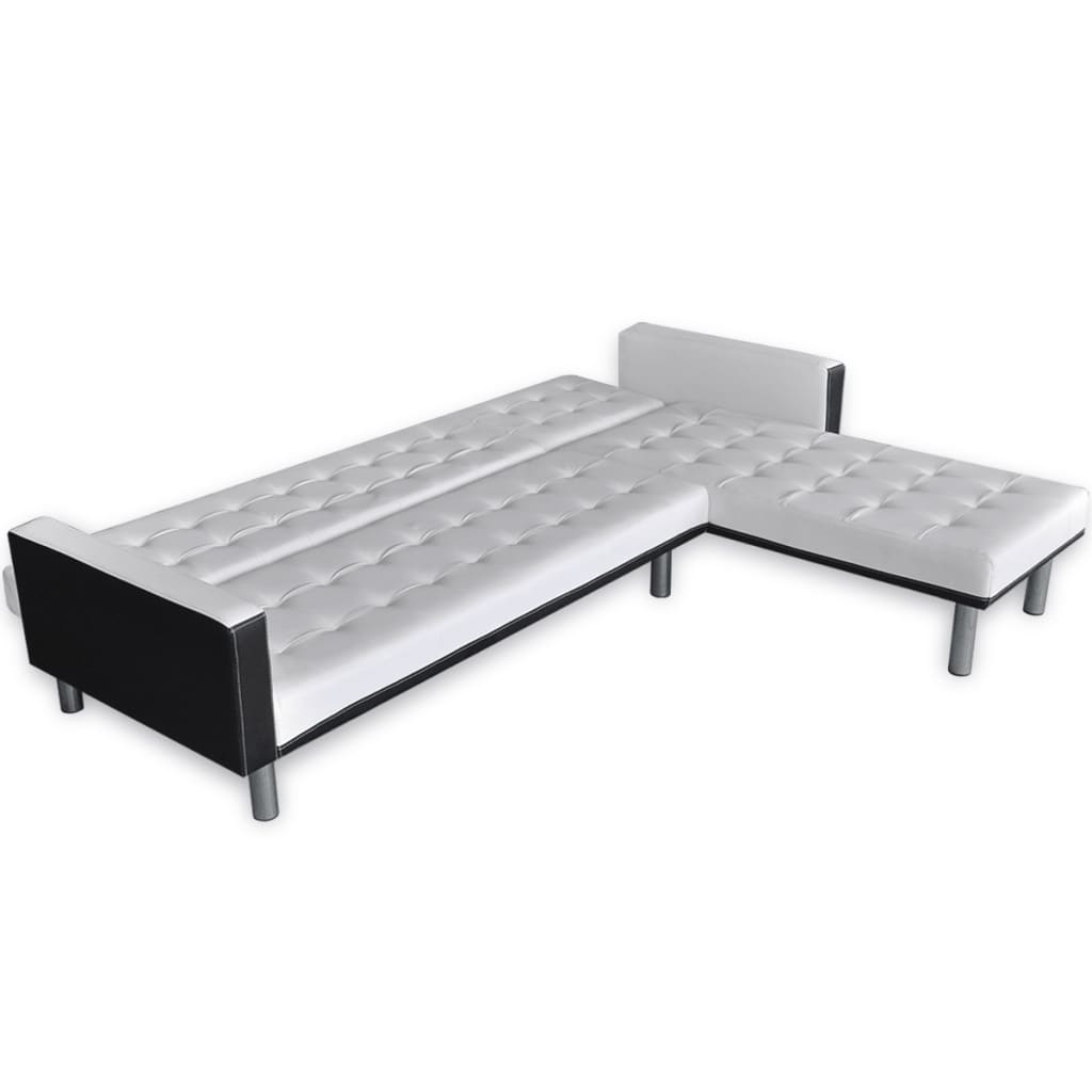 vidaXL Sofa Bed Sleeper Sectional Sofa Bed L Shaped Couch Artificial Leather-9